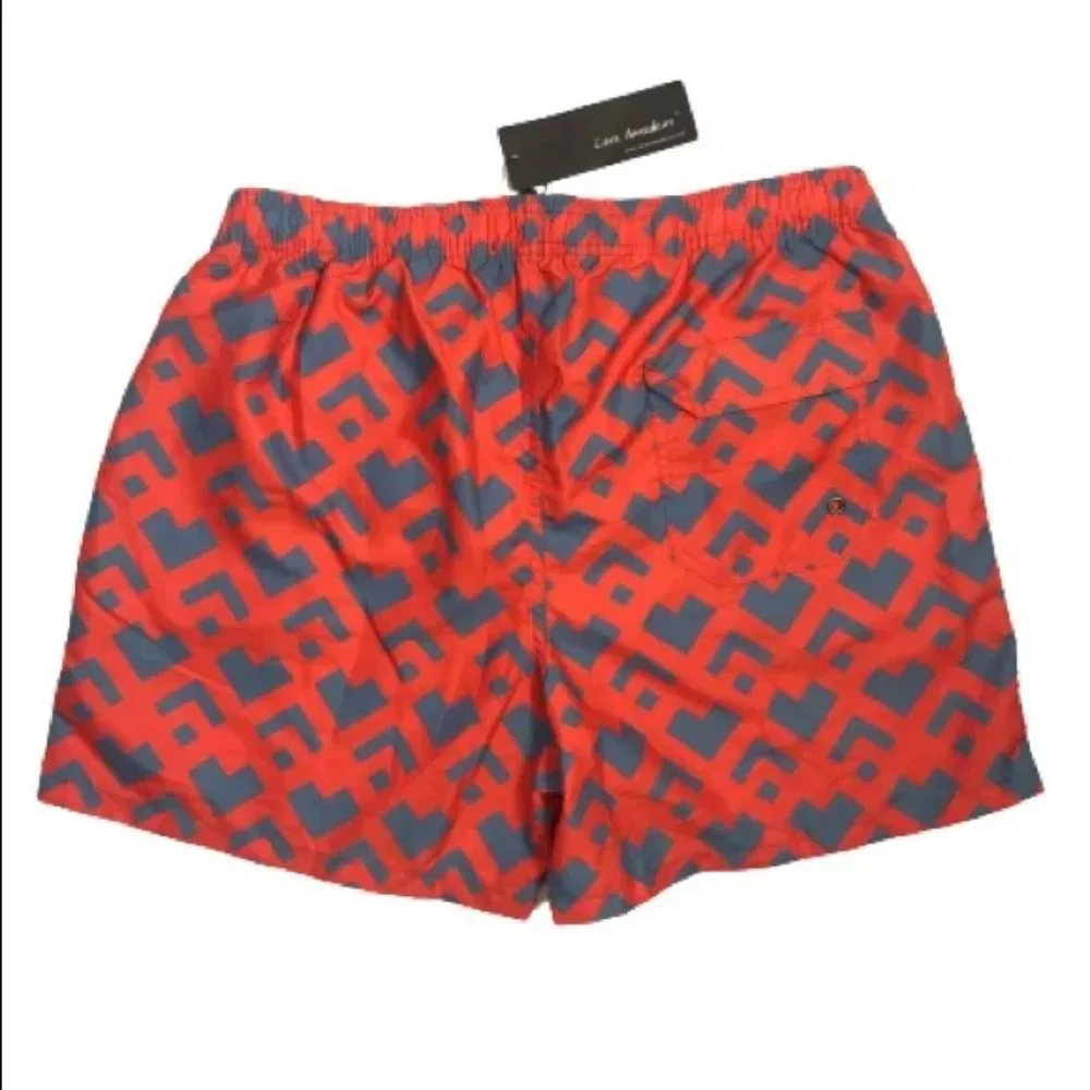 Lars Amadeus Geometric Swim Trunks  36